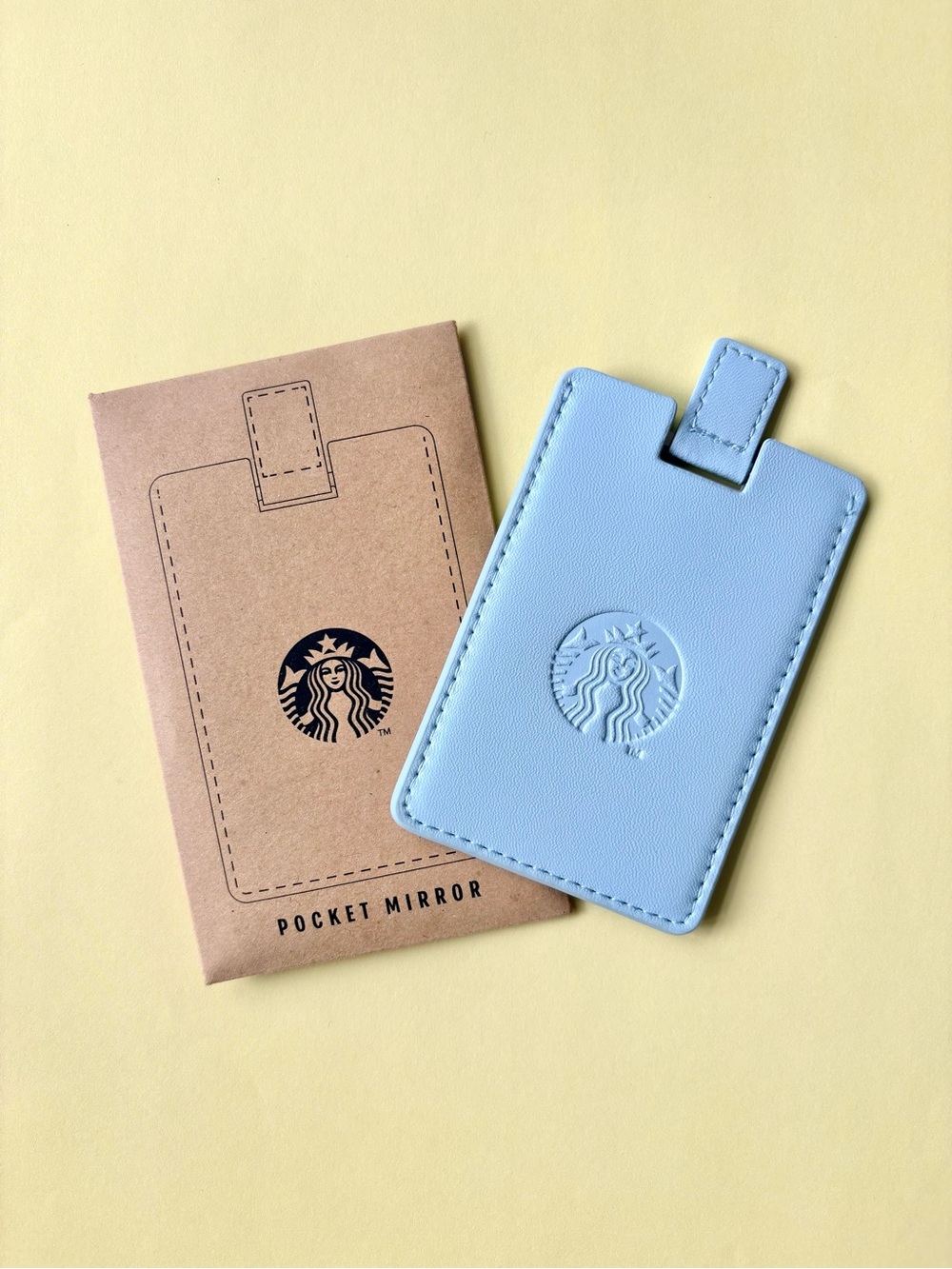 Starbucks Korea 2026 Card Holder Pocket Mirror Wallet Soft Blue limited edition
